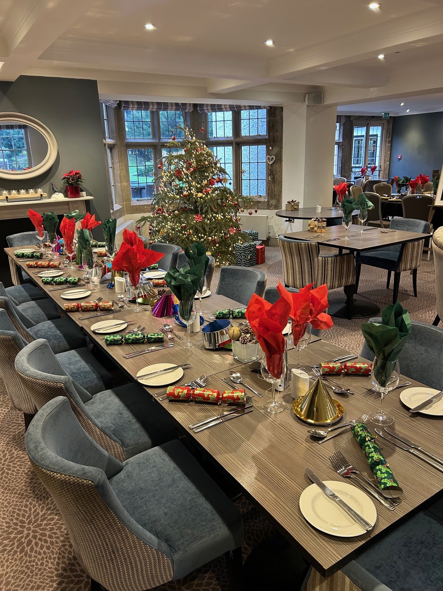 Festive Restaurant Lunch Setup